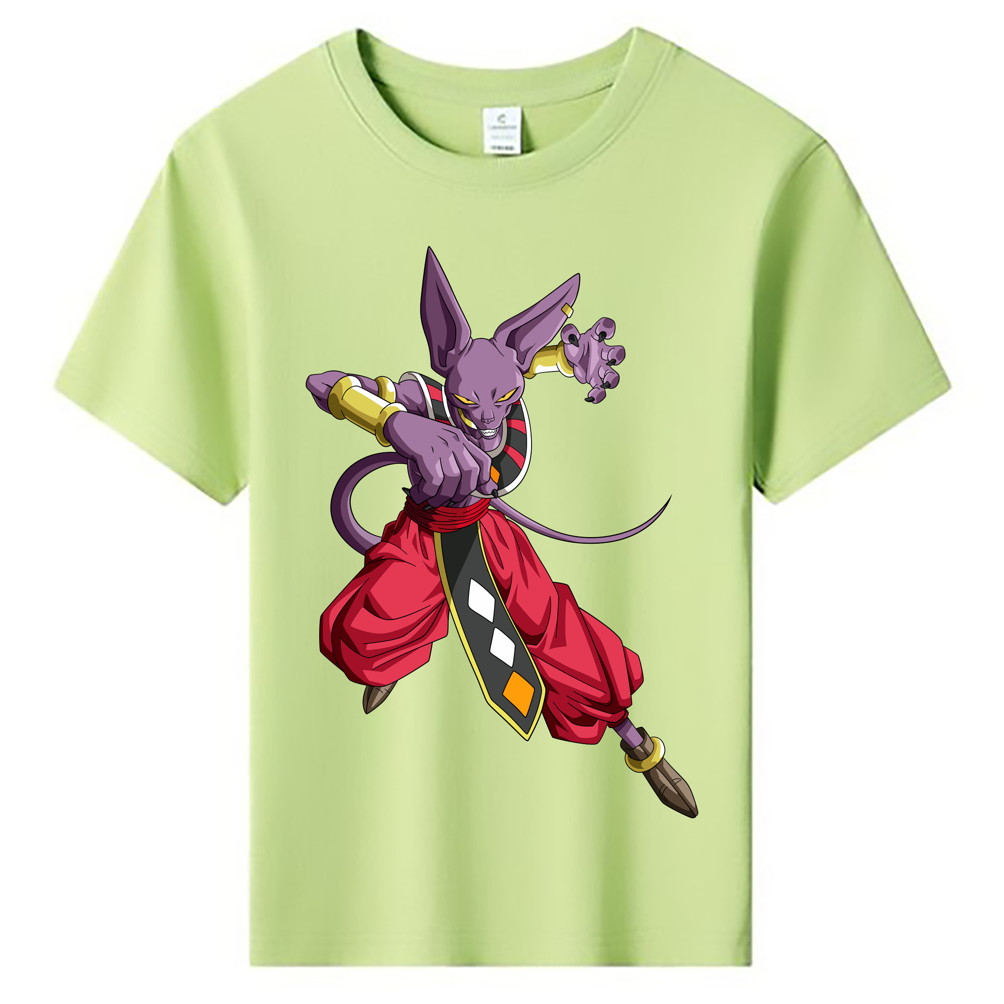 （画像用） ドラゴンボール ビルス 破壊神ビルス DRAGON BALL Beerus Birusu 綿100％キッズTシャツ（フロントプリント）
